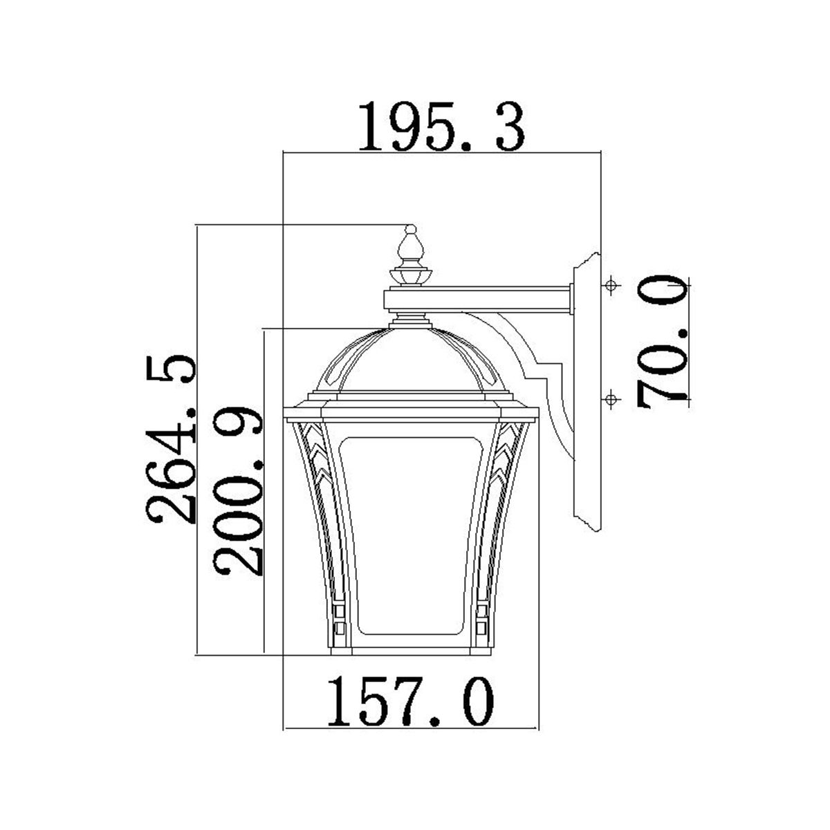 WabHamu Kültéri Kicsi Bronz Fali Lantern