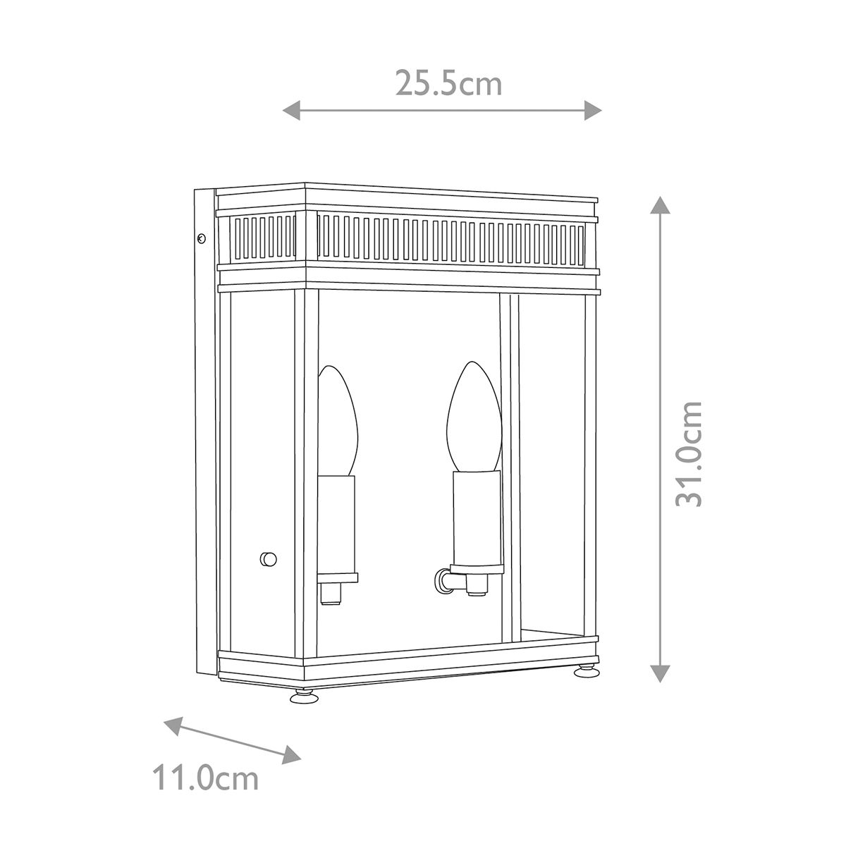 Holborn Kültéri Króm 2 Izzós Fél Lantern