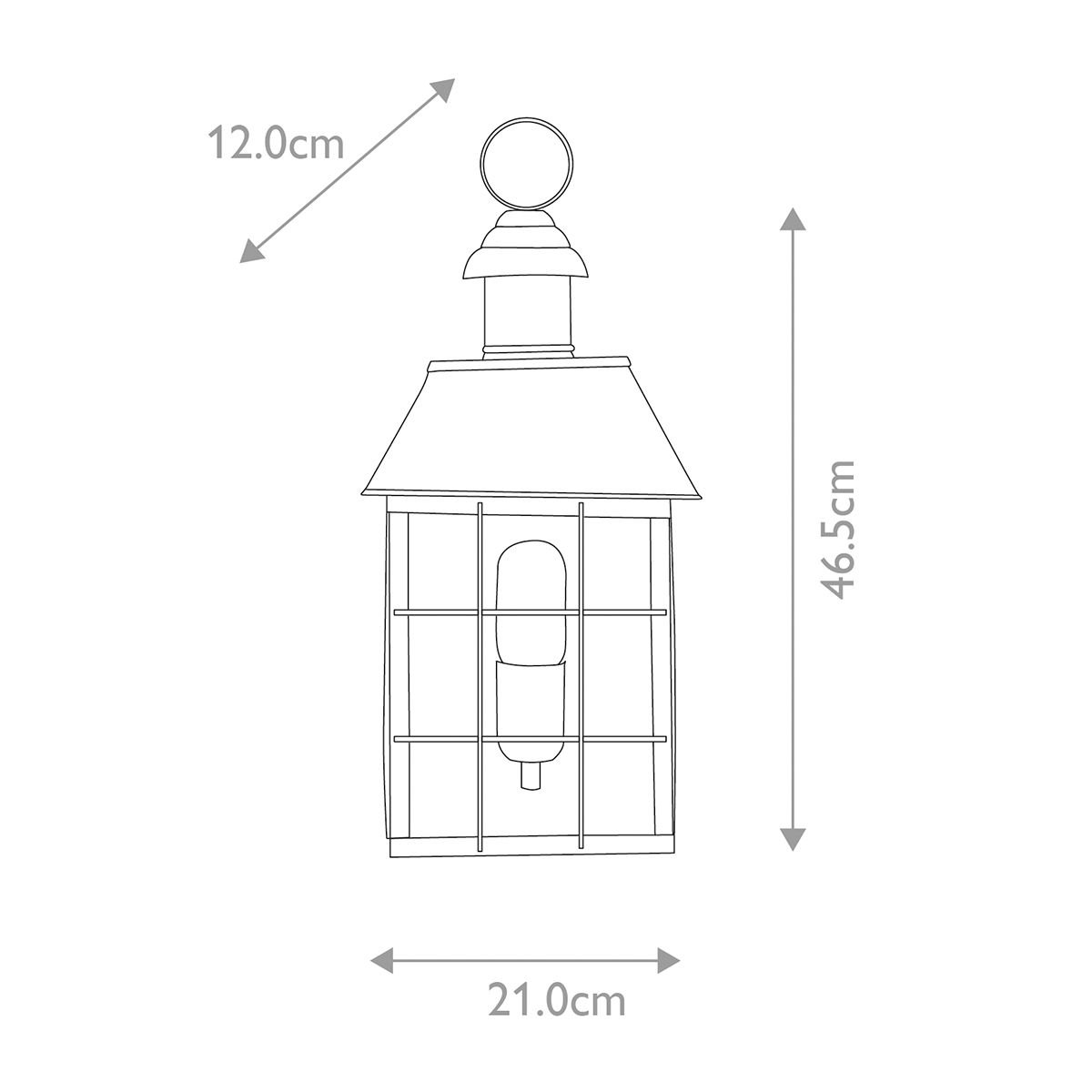 Hyde Park Kültéri Tömör Antikolt Sárgaréz Fali Lantern