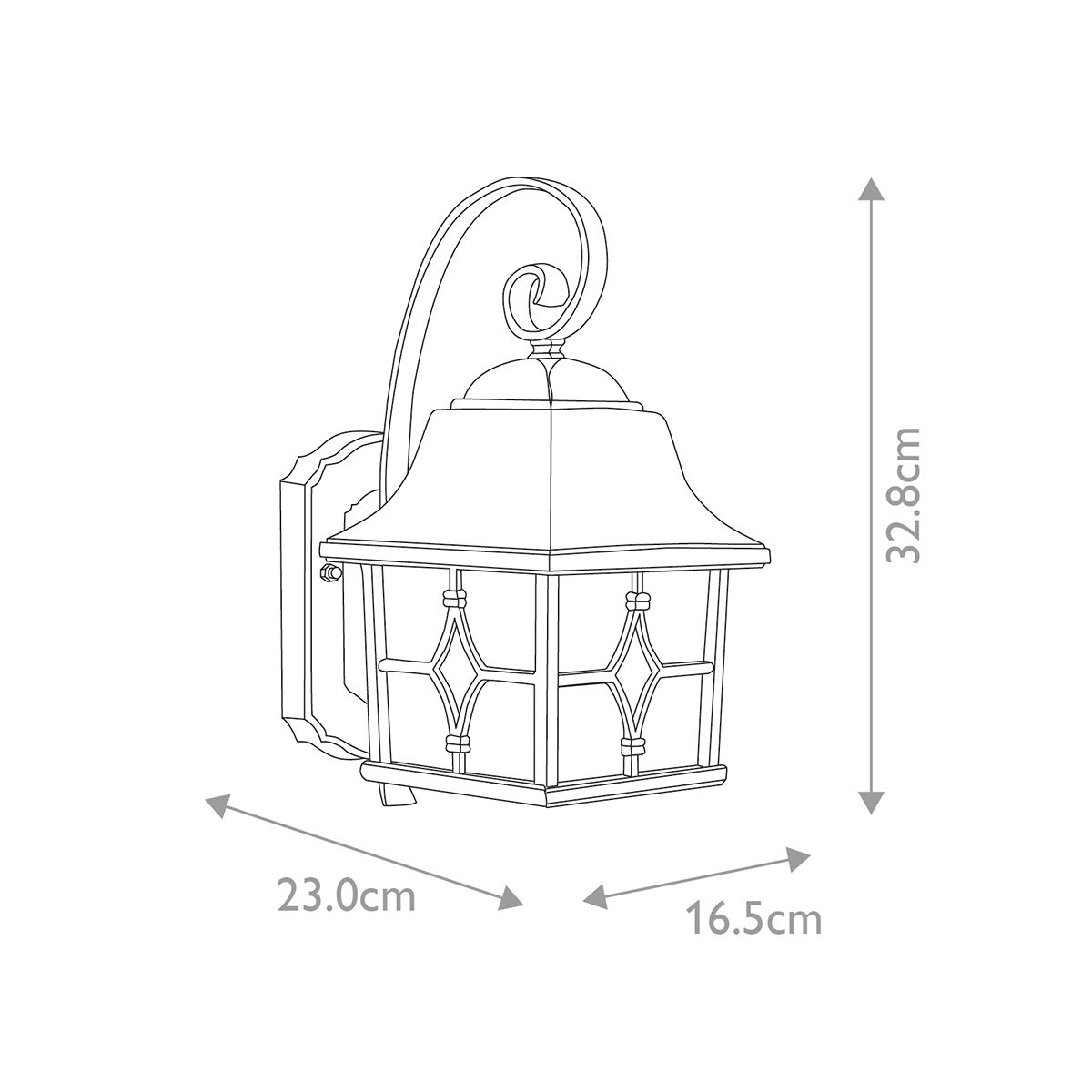 Kent Kültéri Fekete Fali Lantern