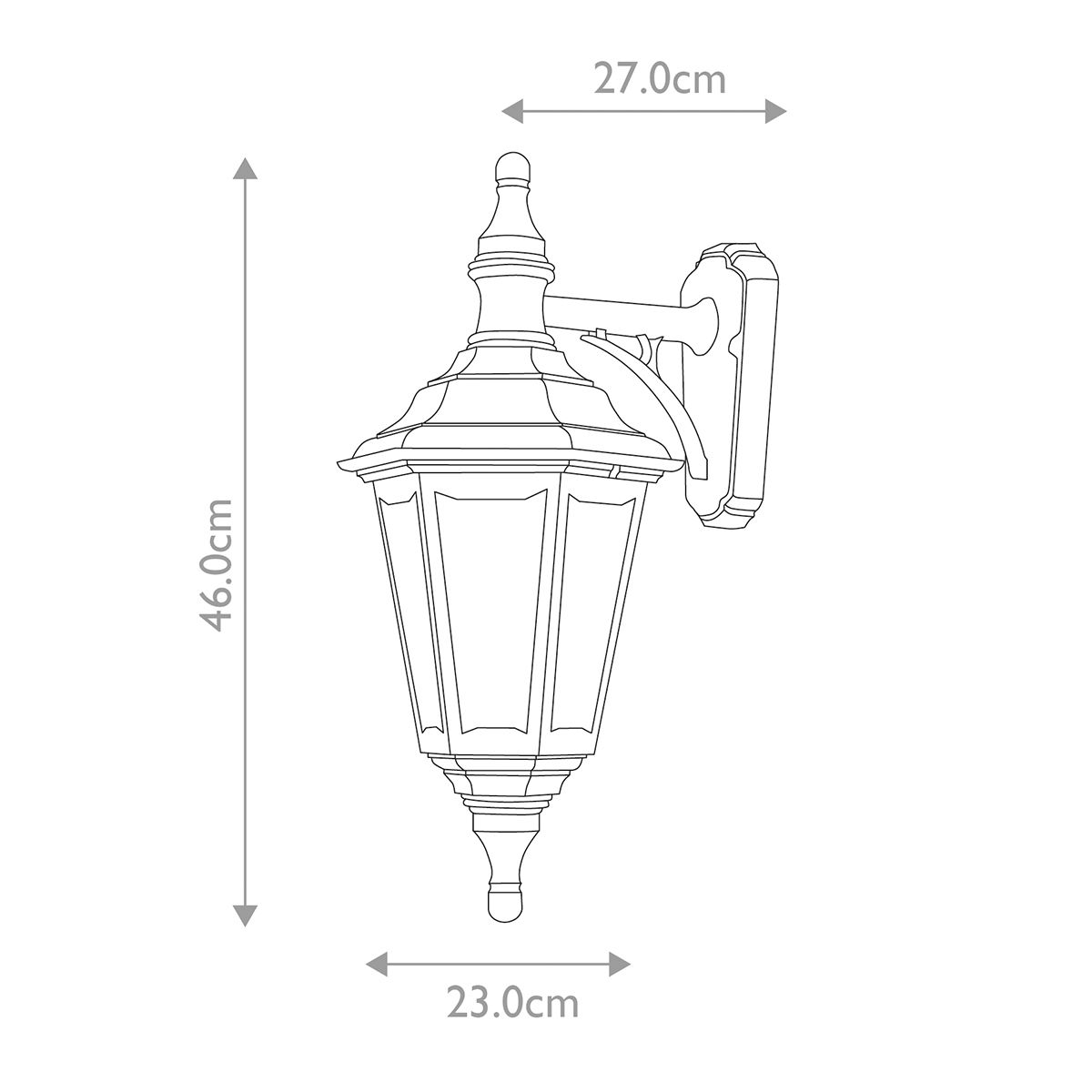 Kinsale Fekete Kültéri Fali Lantern Lámpa