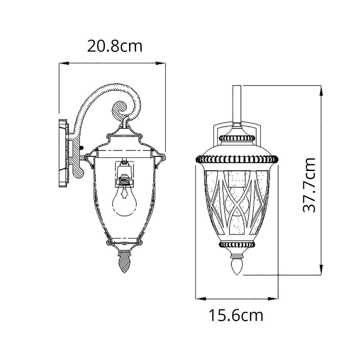 Admirals Kültéri Cove Fekete Fali Lantern