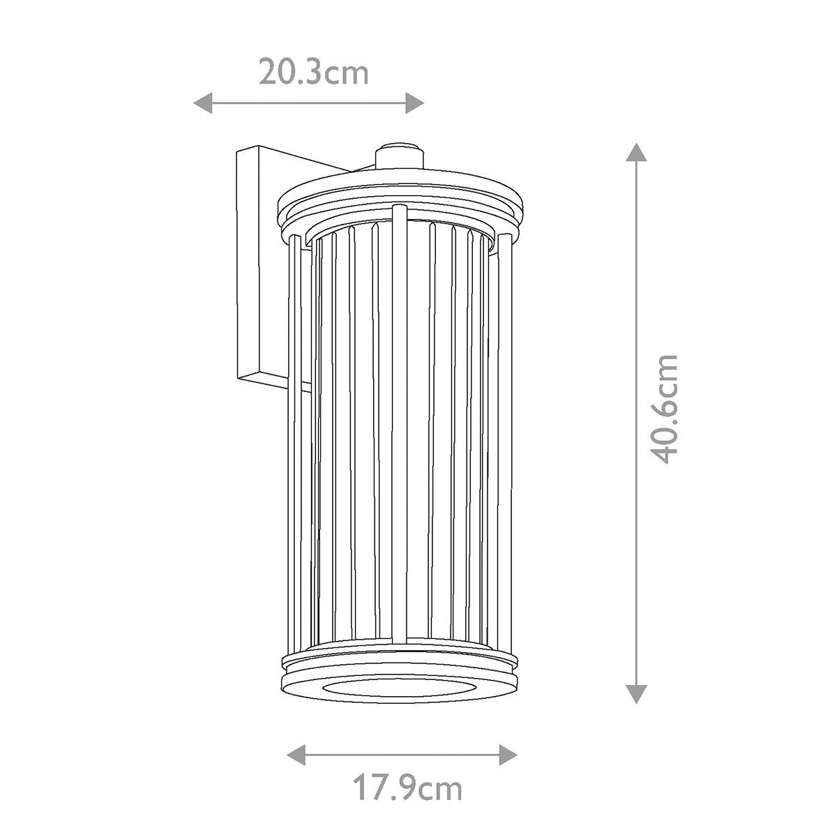 Barras Kültéri Lantern Fali Lámpa, Fekete