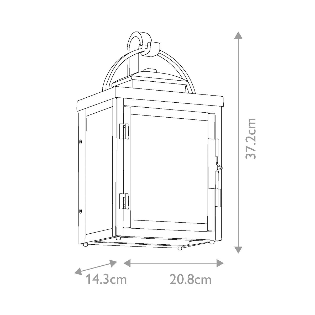 Carlson 2 Izzós Kültéri Lantern Fali Lámpa, Cink