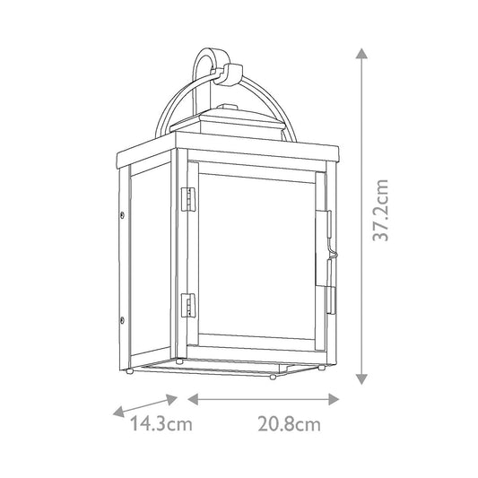 Carlson 2 Izzós Kültéri Lantern Fali Lámpa, Cink