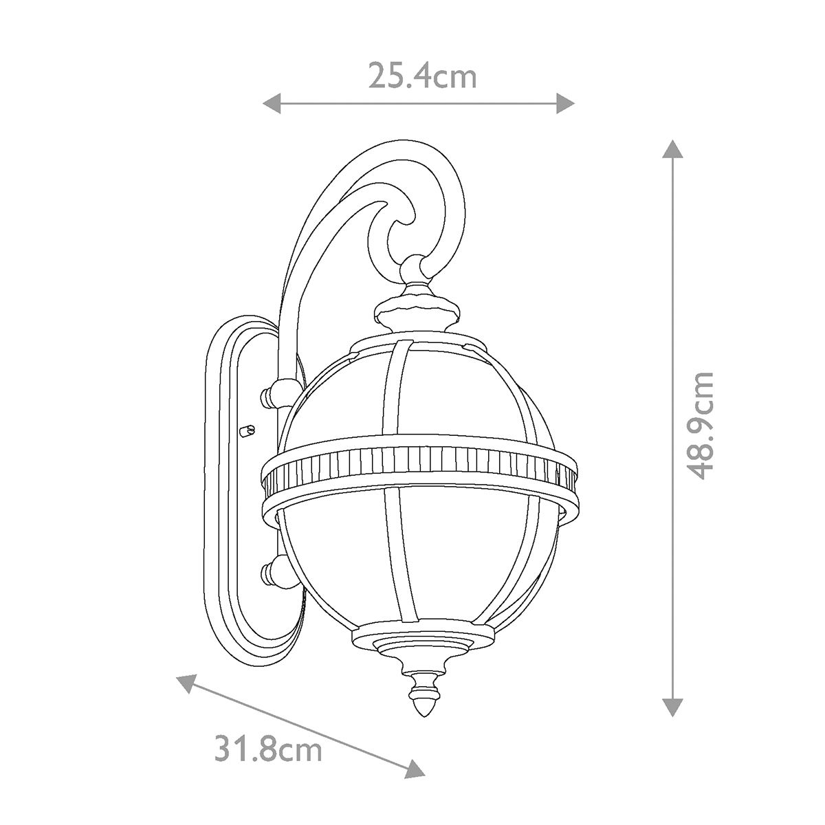 Halleron 2 Izzós Kültéri Fali Lantern, Bronz