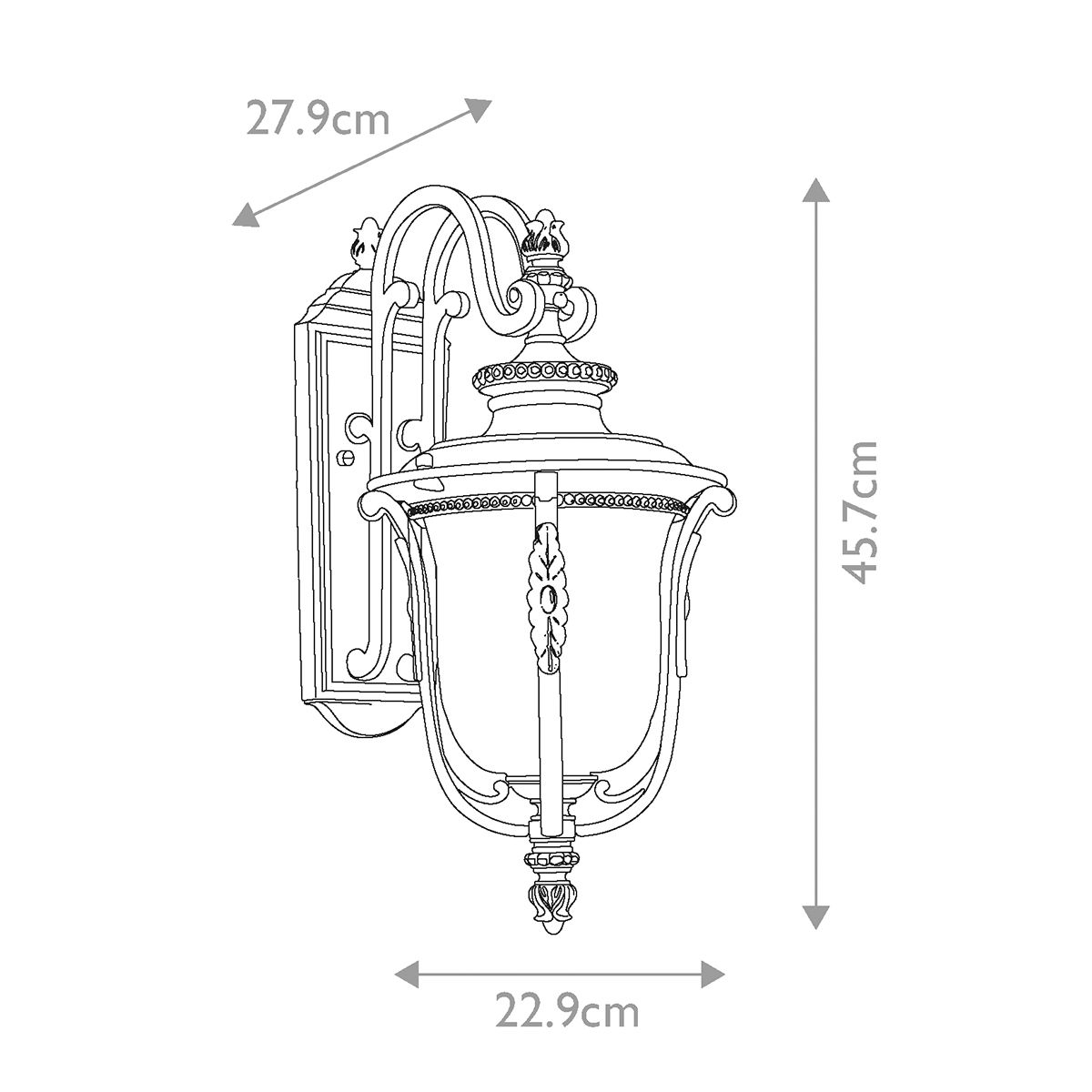 Luverne Kültéri Bronz Fali Lantern Lámpa