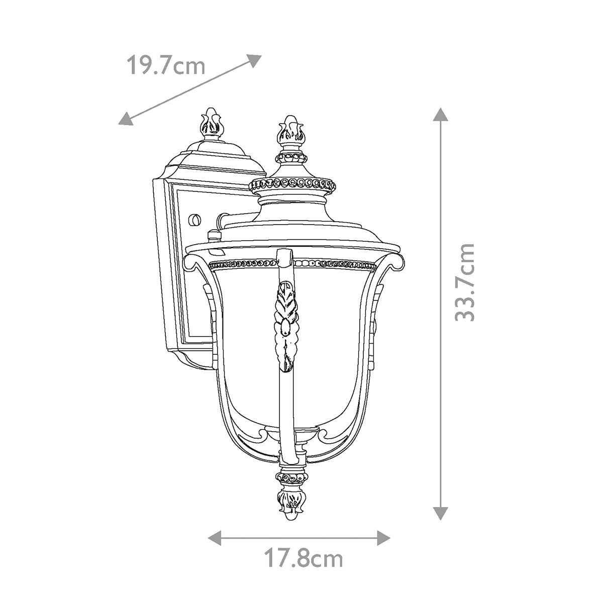 Luverne Kültéri Kicsi Fali Lantern, Bronz