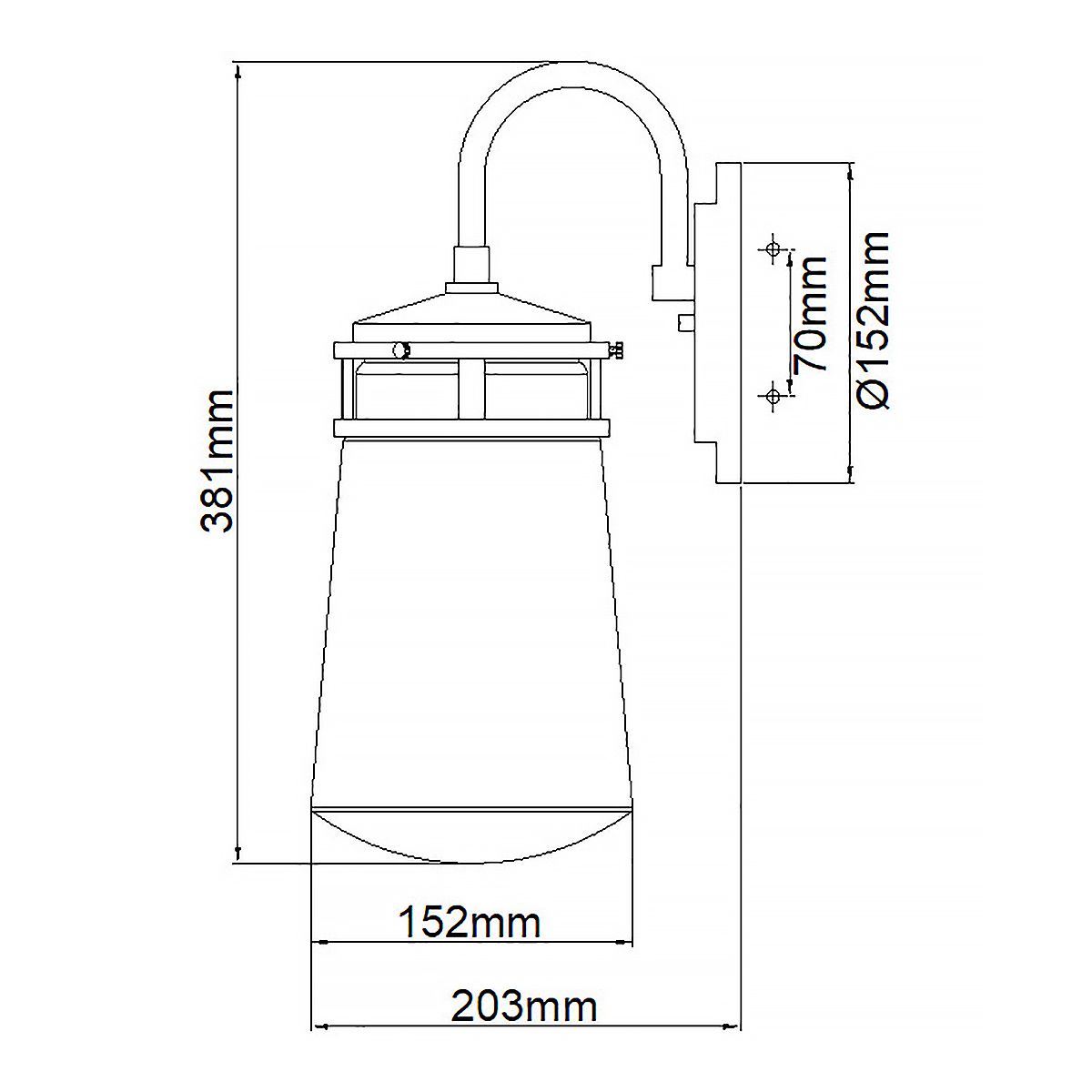 Lyndon Kültéri Fali Lantern Lámpa, Bronz