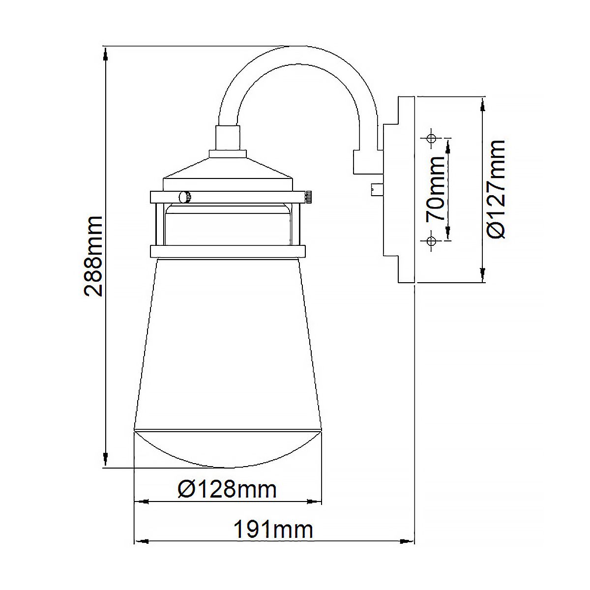 Lyndon Kültéri Kicsi Fali Lantern, Bronz