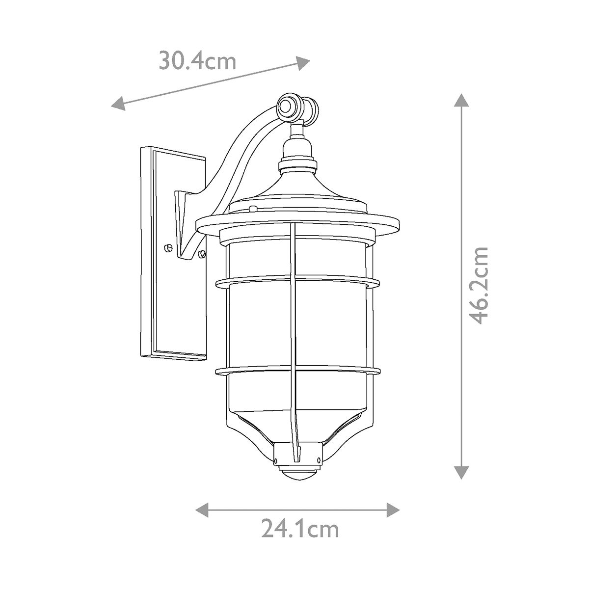 Royal Marine Kültéri Fekete Fali Lantern Lámpa