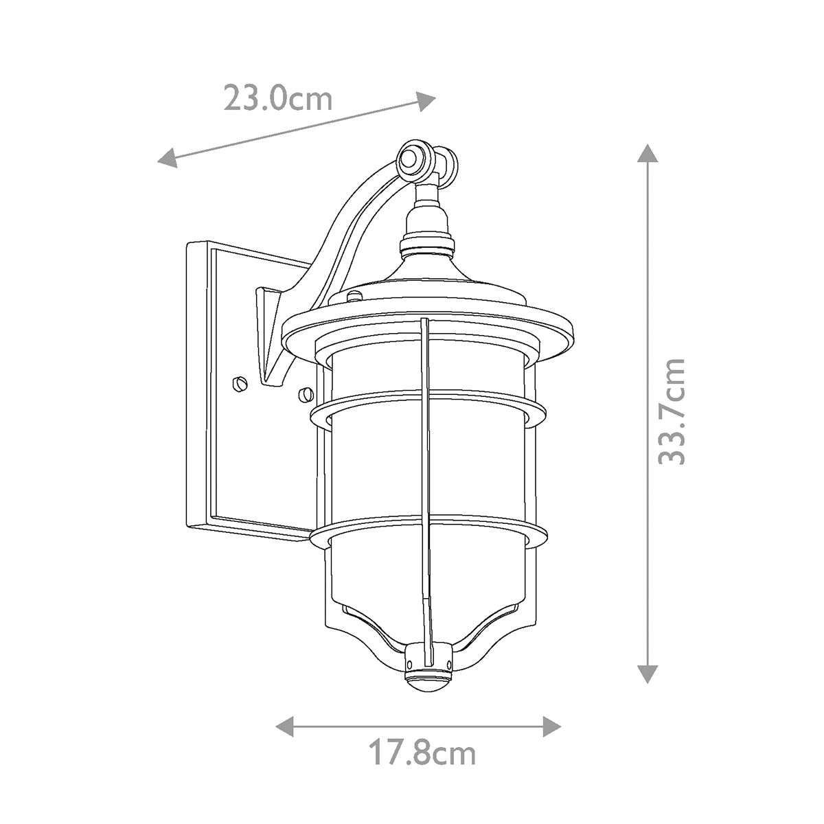 Royal Marine Kültéri Kicsi Fekete Fali Lantern