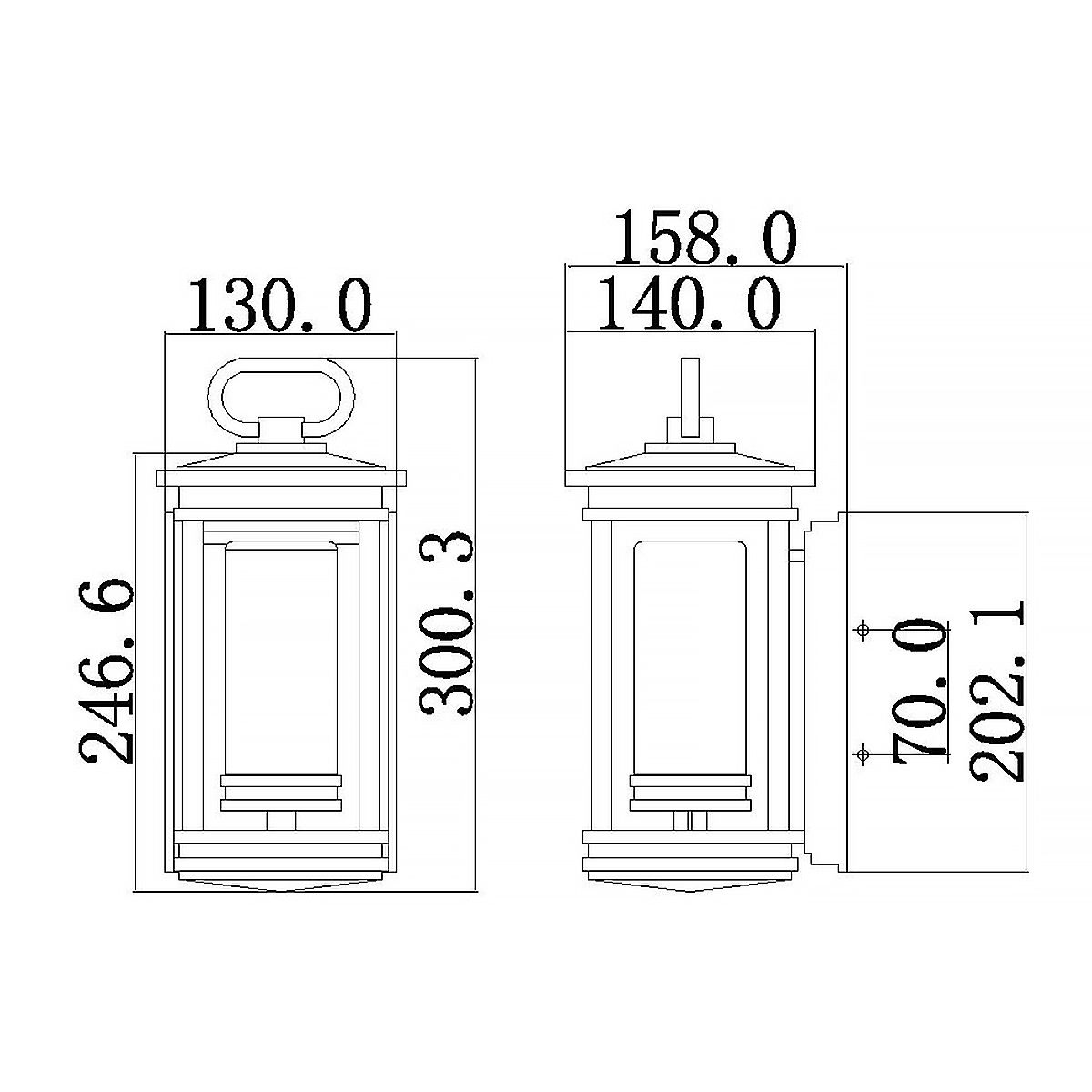 South Hope Kültéri Kicsi Bronz Fali Lantern