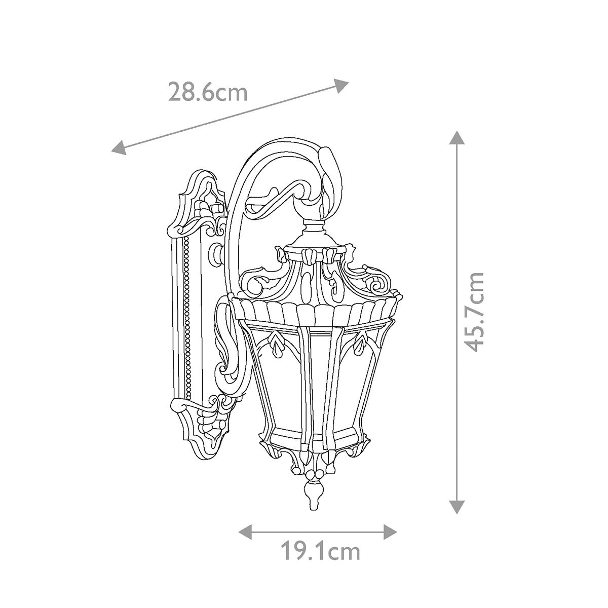 Tournai Kültéri Szürke Fali Lantern