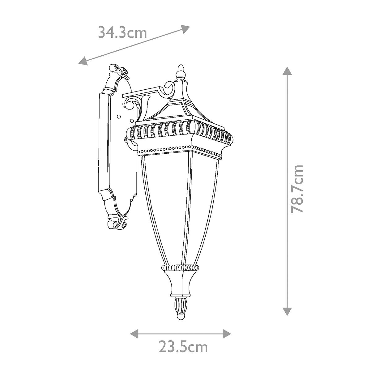 Venetian Rain 3 Izzós Kültéri Nagy Fali Lantern, Bronz