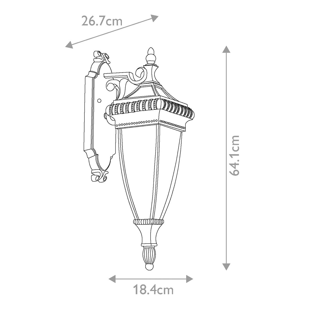 Venetian Rain Kültéri Bronz Fali Lantern, 2 Izzós