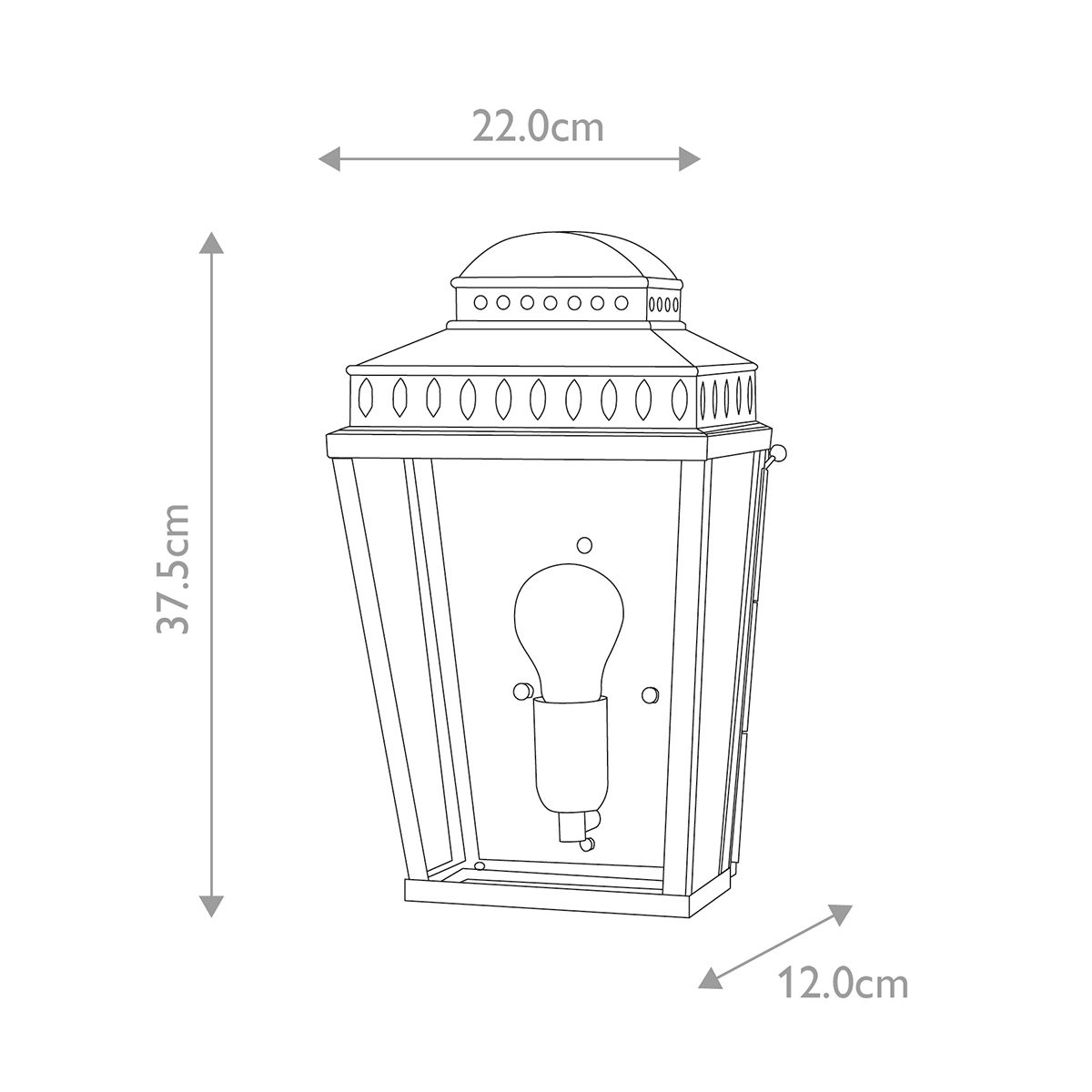 Mansion House Kültéri Antikolt Sárgaréz Fali Lantern