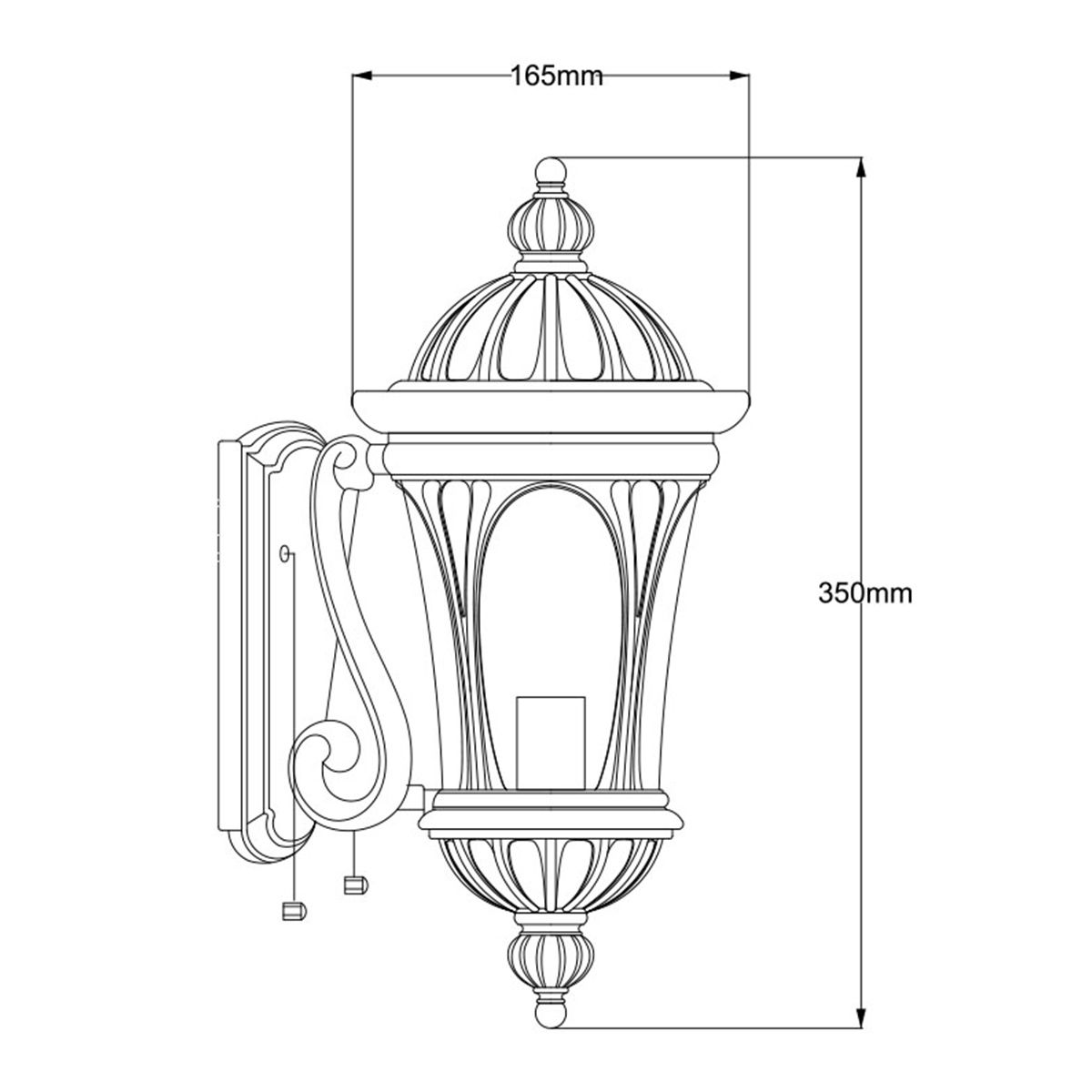 New Englés Kültéri Bronz Fali Lantern, Kicsi