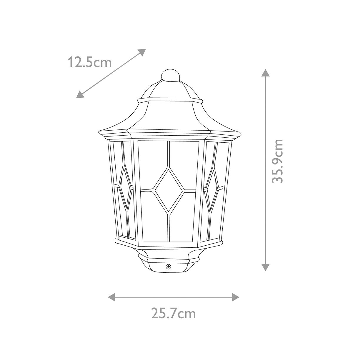 Norfolk Fekete Kültéri Fél Lantern