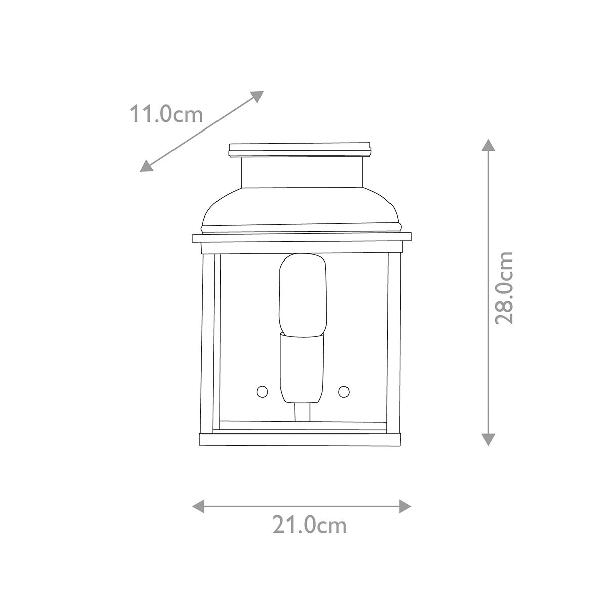 Old Bailey Antikolt Sárgaréz Kültéri Fali Lantern