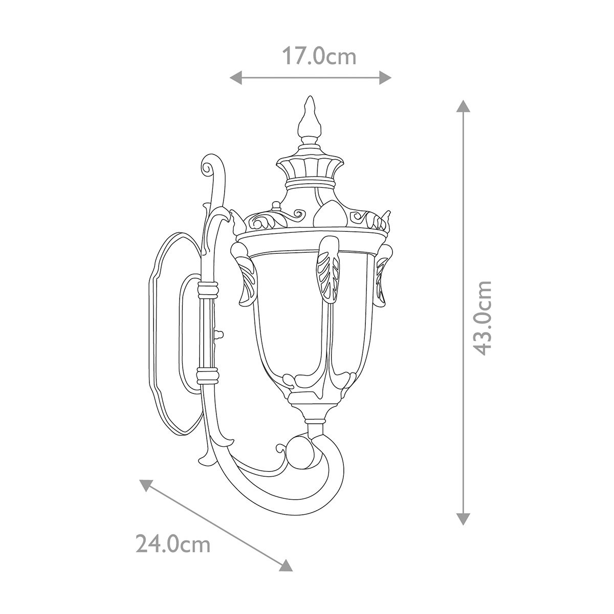 Philadelphia Kültéri Kicsi Fali Lantern Lámpa, Bronz