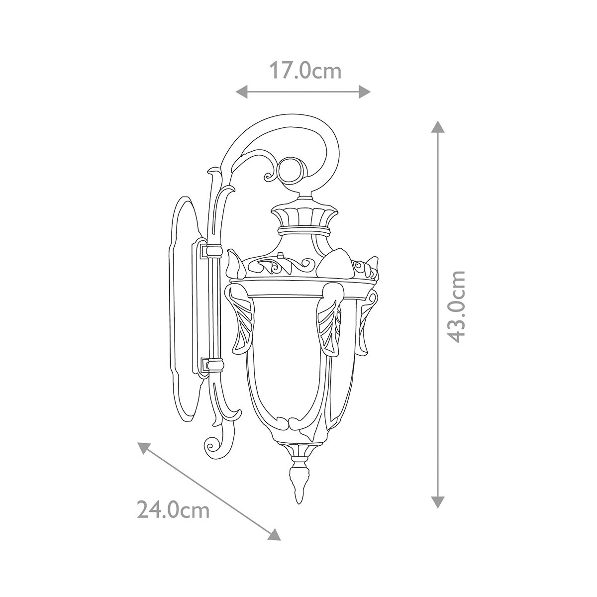 Philadelphia Kültéri Kicsi Bronz Lefelé Néző Fali Lantern