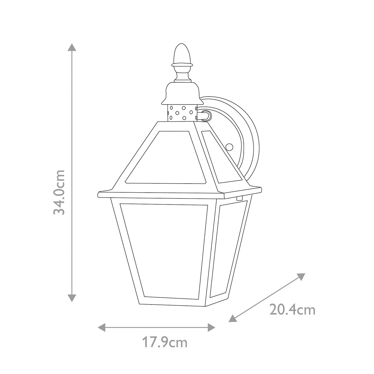 Polruan Kültéri Fekete Fali Lantern