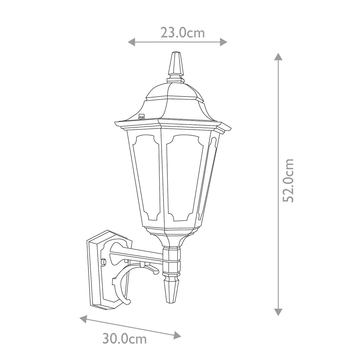 Parish Kültéri Fekete Felfelé Néző Fali Lantern Lámpa