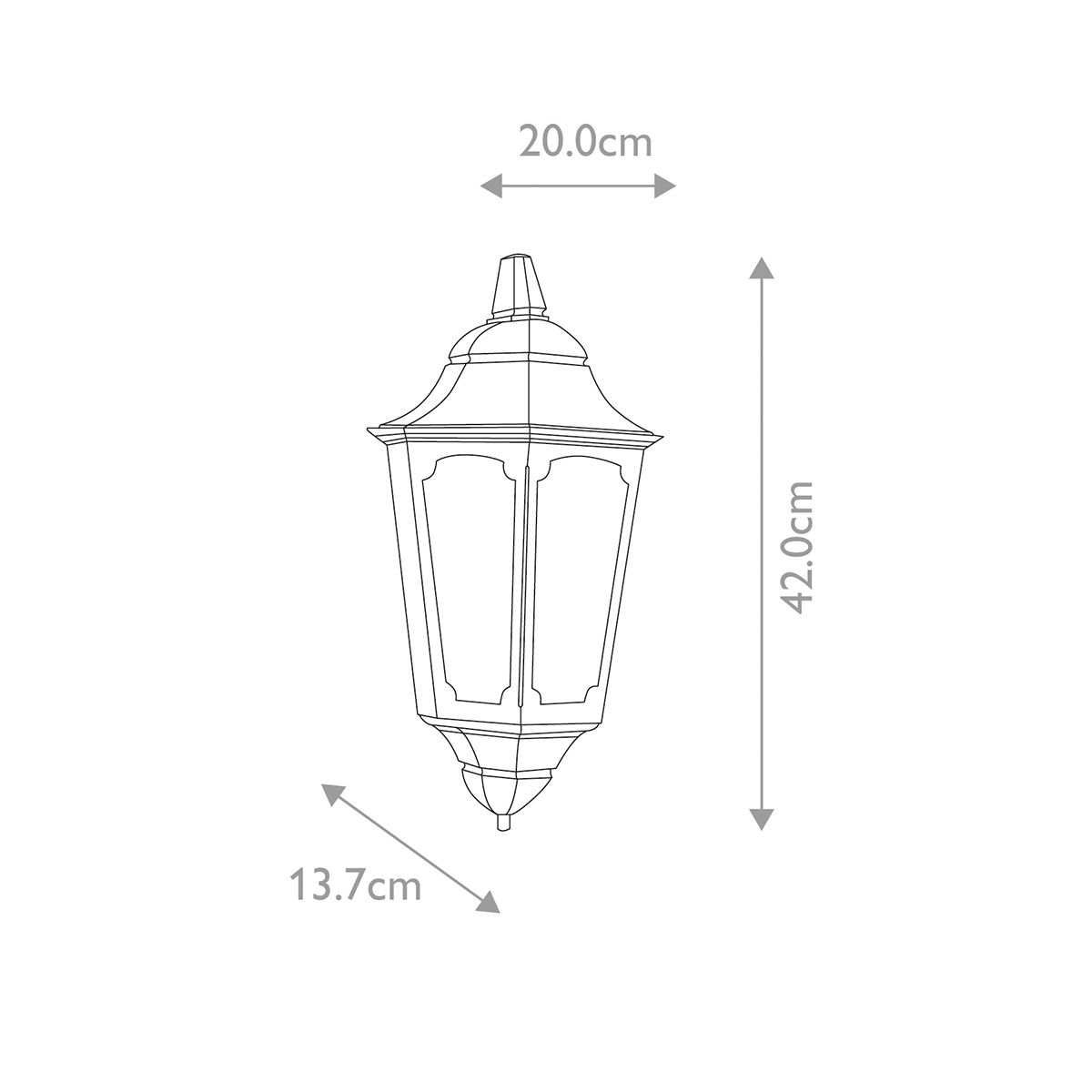 Parish Fekete Kültéri Fél Lantern