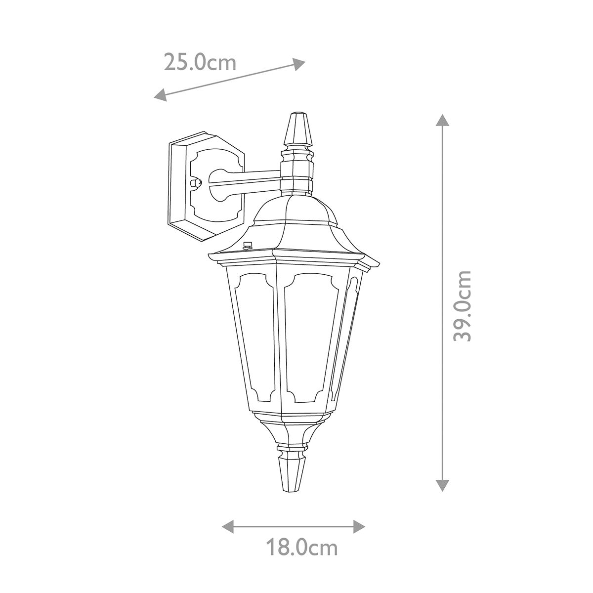 Parish Kültéri Lefelé Néző Fali Lantern , Fekete