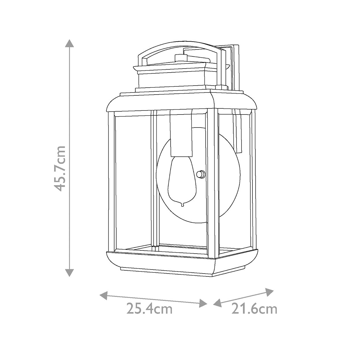 Byron Nagy Szürke Kültéri Fali Lantern Lámpa