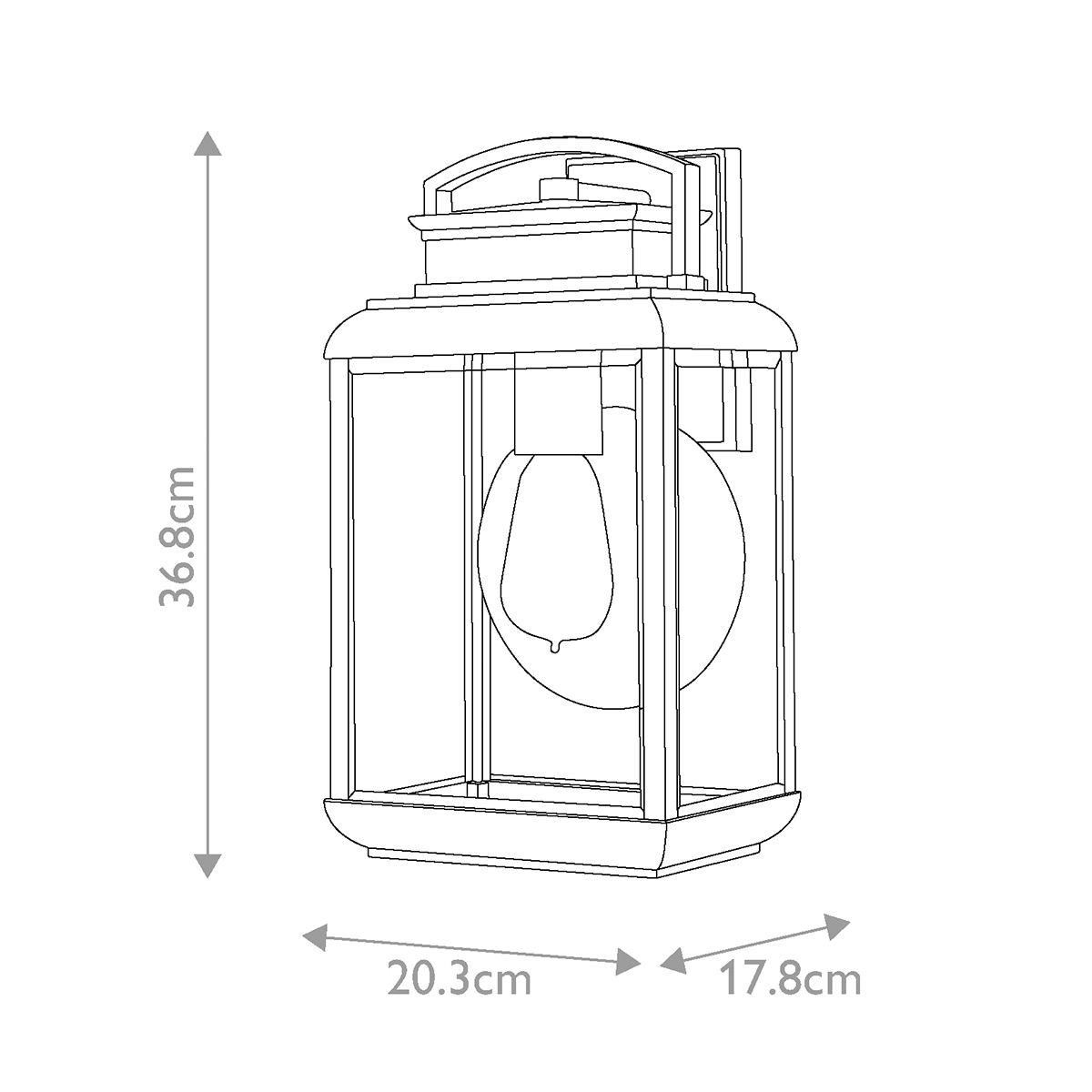 Byron Szürke Kültéri Lantern Fali Lámpa