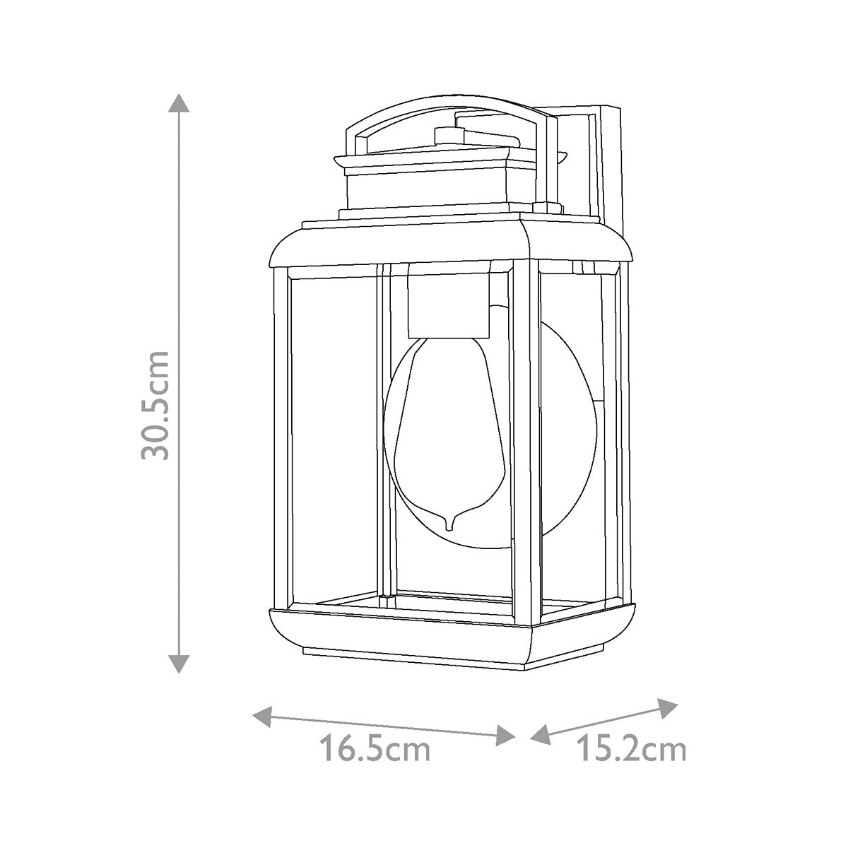 Byron Kicsi Kültéri Fali Lantern, Bronz