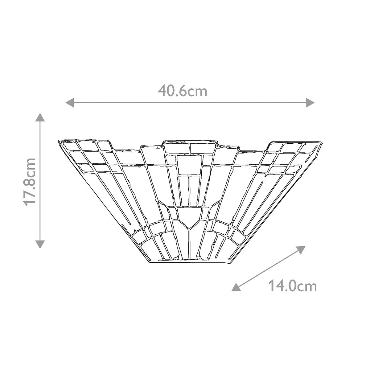 Inglenook Tiffany Felfelé NézőLámpaer Fali Lámpa, 2 Izzós