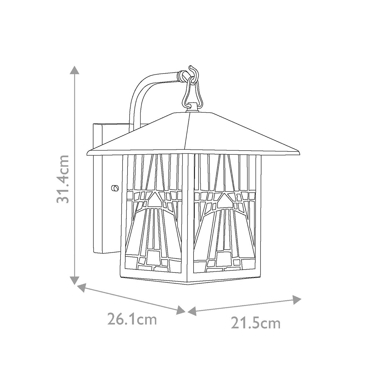 Inglenook Tiffany Kültéri Fali Lantern Lámpa