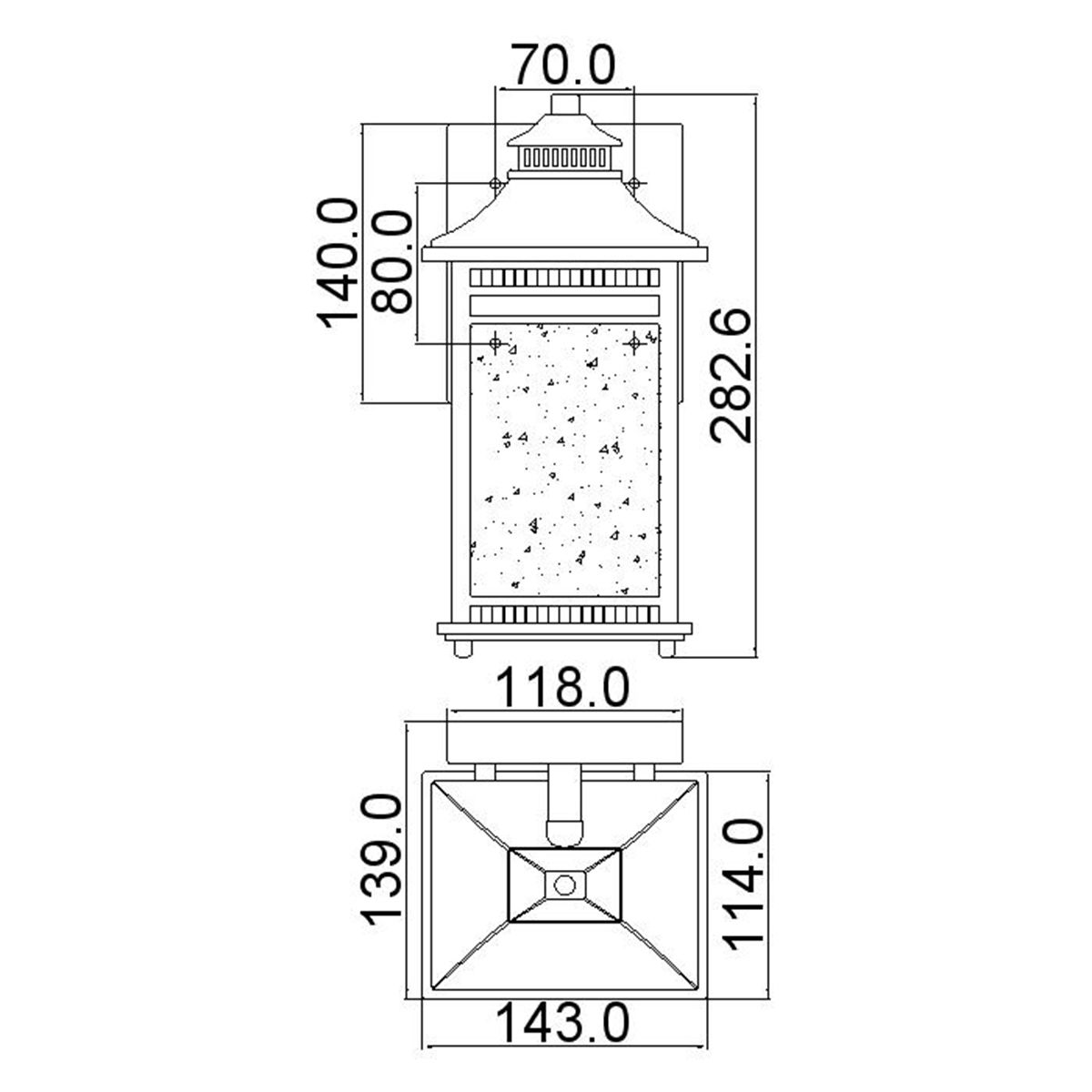 Livingston Kültéri Kicsi Bronz Fali Lantern