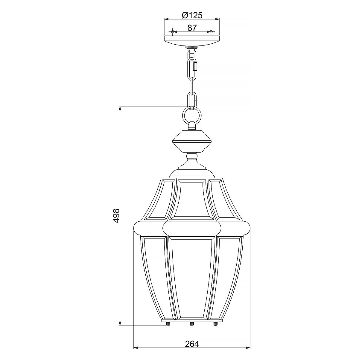 Newbury 2 Izzós Nagy Kültéri Függő Lantern, Vörös Sárgaréz