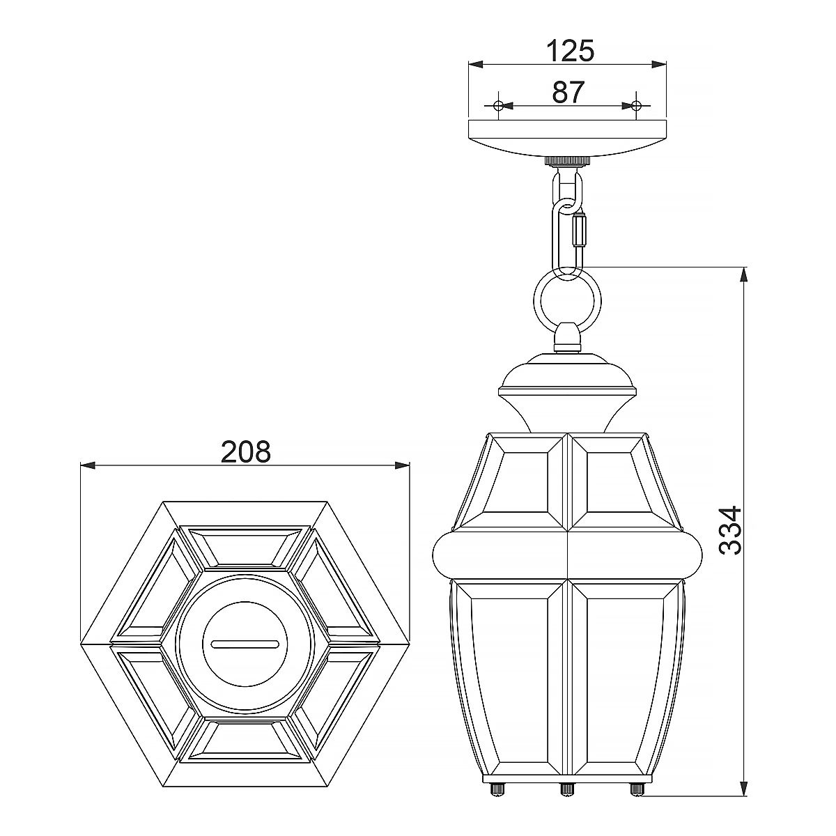 Newbury Kültéri Vörös Sárgaréz Függő Lantern