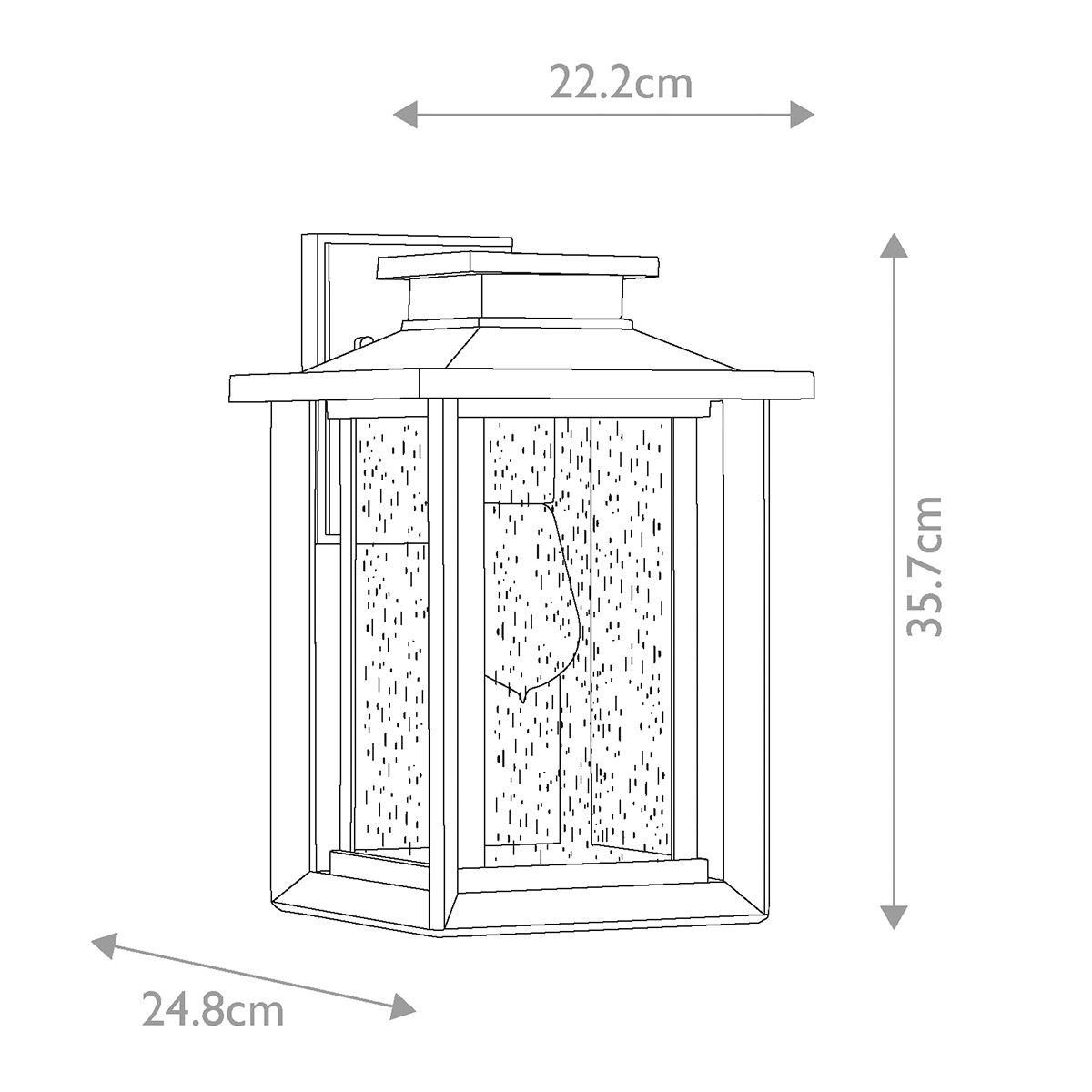 Wakefield Fekete Kültéri Fali Lantern Lámpa