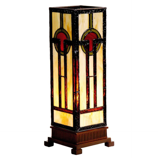 Oxford Közepes Szögletes Tiffany Asztali Lámpa