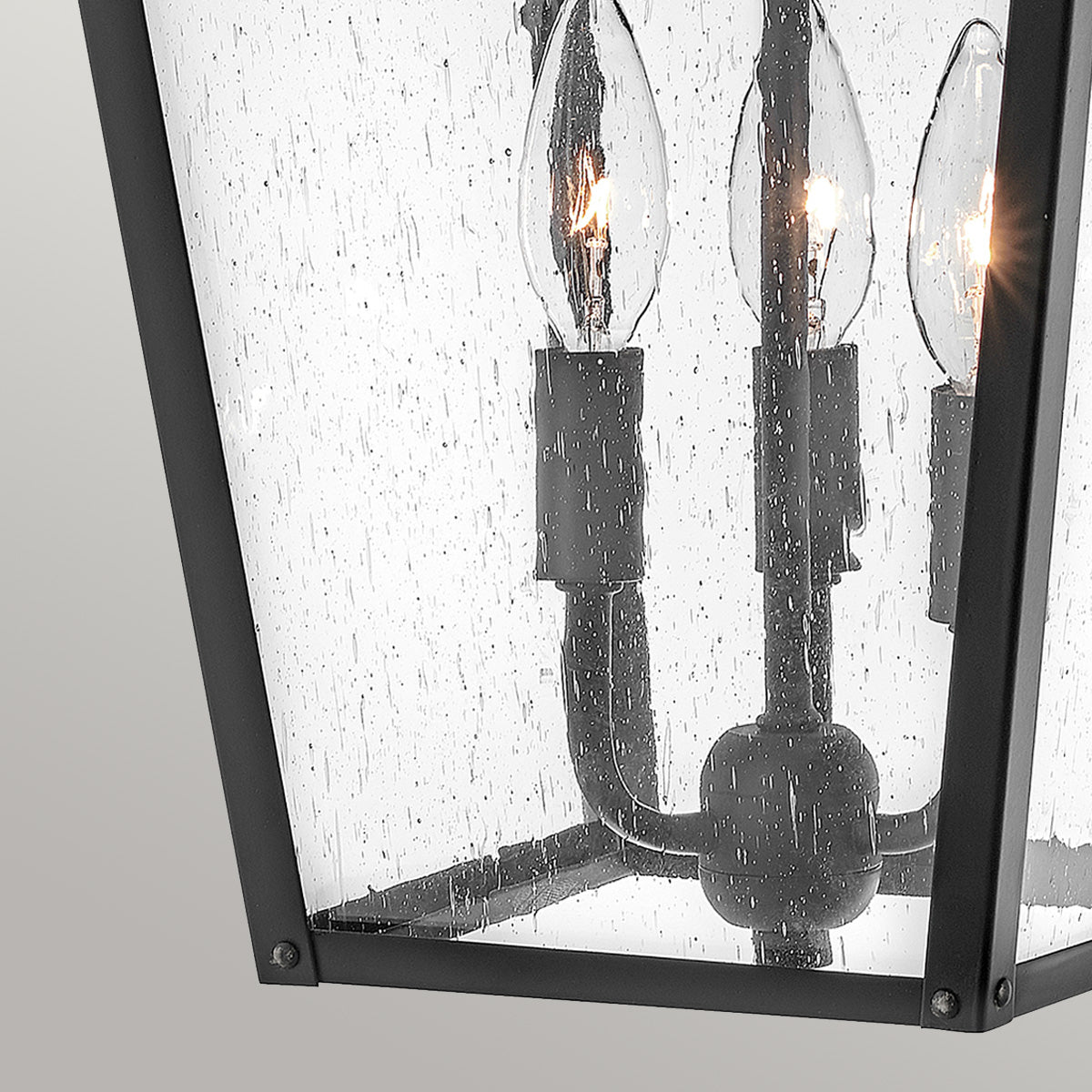 Huntersfield Nagy Kültéri Fekete Függő Lantern, 3 Izzós