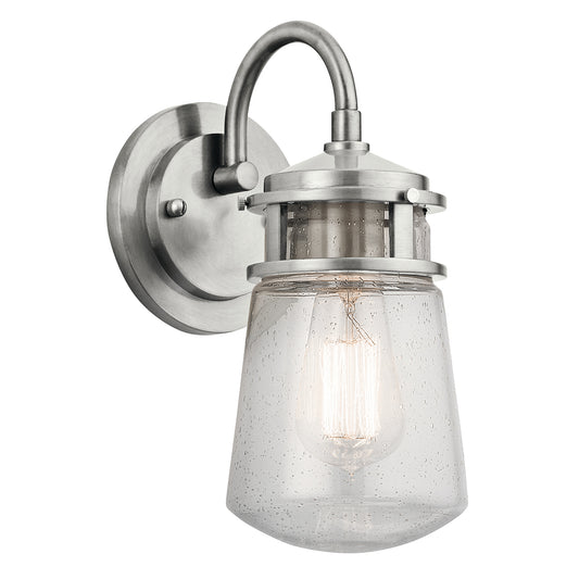 Lyndon Kültéri Kicsi Ezüst Fali Lantern, Polírozott Aluminium