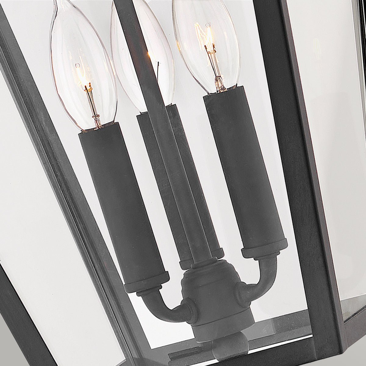 Alford Place 3 Izzós Nagy Kültéri Függő Lantern Lámpa, Fekete